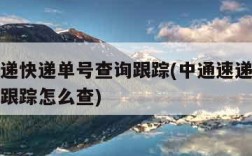 中通速递快递单号查询跟踪(中通速递快递单号查询跟踪怎么查)