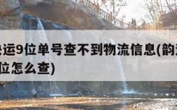 韵达快运9位单号查不到物流信息(韵达快运单号9位怎么查)