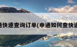 申通快速查询订单(申通如何查快递单)