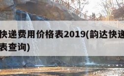 韵达快递费用价格表2019(韵达快递费用价格表查询)