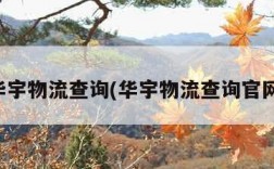 华宇物流查询(华宇物流查询官网)