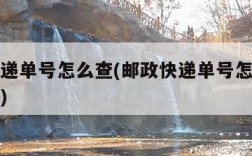 邮政快递单号怎么查(邮政快递单号怎么查询寄件人)