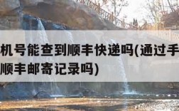 输入手机号能查到顺丰快递吗(通过手机号可以查到顺丰邮寄记录吗)