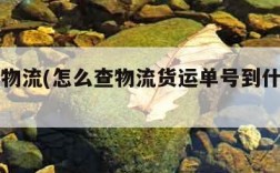 怎么查物流(怎么查物流货运单号到什么地方了)