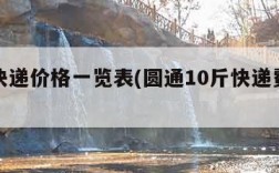 圆通快递价格一览表(圆通10斤快递费要多少钱)