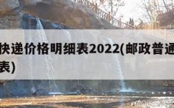 邮政快递价格明细表2022(邮政普通快递价格表)