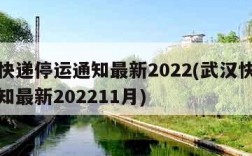 武汉快递停运通知最新2022(武汉快递停运通知最新202211月)