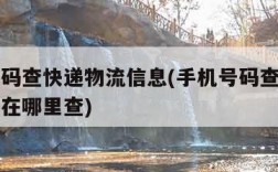 手机号码查快递物流信息(手机号码查快递物流信息在哪里查)