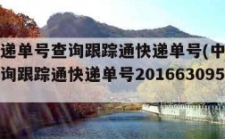 中通快递单号查询跟踪通快递单号(中通快运单号查询跟踪通快递单号201663095333)