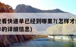 如何查看快递单已经到哪里?(怎样才能看到快递单的详细信息)