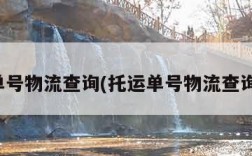 托运单号物流查询(托运单号物流查询官网)