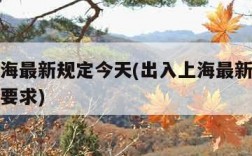 出入上海最新规定今天(出入上海最新规定今天疫情要求)