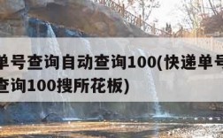 快递单号查询自动查询100(快递单号查询自动查询100搜所花板)