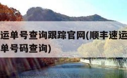 顺丰速运单号查询跟踪官网(顺丰速运单号查询跟踪单号码查询)