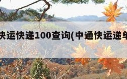 中通快运快递100查询(中通快运递单号查询)