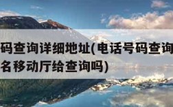 电话号码查询详细地址(电话号码查询详细地址及姓名移动厅给查询吗)