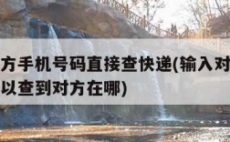 输入对方手机号码直接查快递(输入对方手机号就可以查到对方在哪)