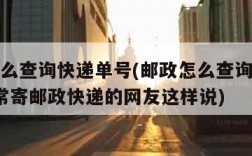 邮政怎么查询快递单号(邮政怎么查询快递单号?经常寄邮政快递的网友这样说)